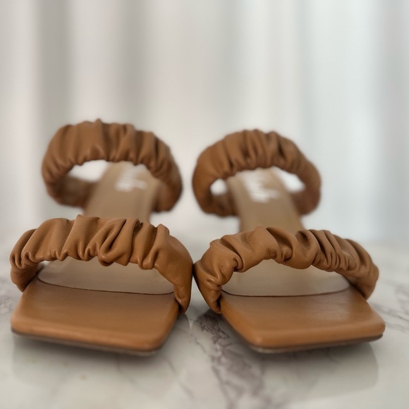 Shein Faux Leather Ruched Open Toe Stiletto Heels (SH86) - Picture 7 of 10